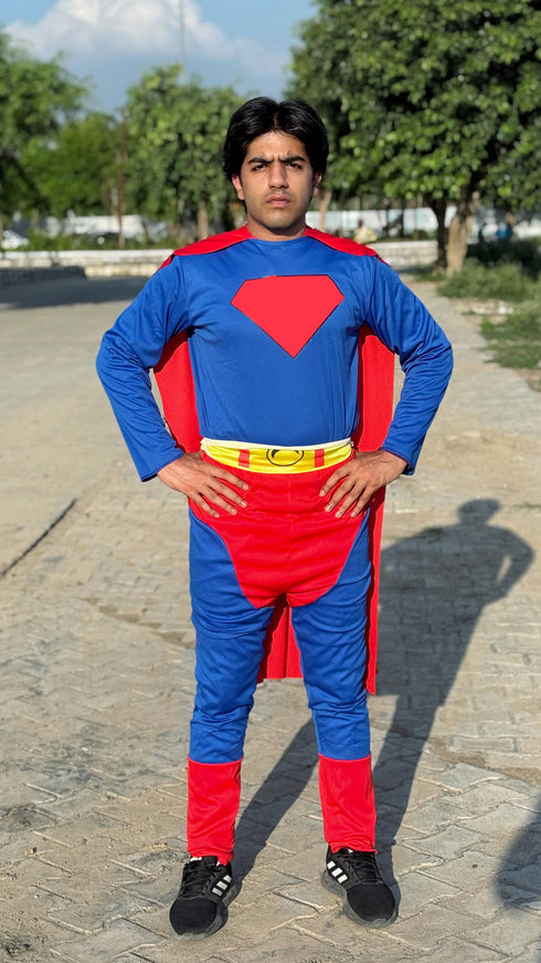 Supreme Man Superhero Halloween Theme Party Costume for Men | Boys | Adults - Regular