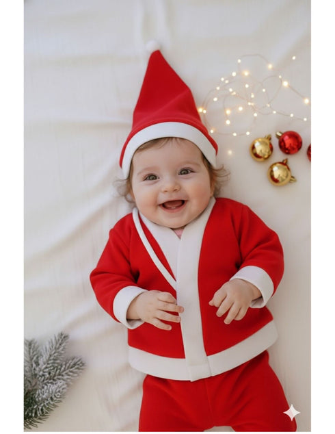 Santa Boy Costume Set of 4 (Jacket, Bottom, Bag, & Cap) Kids & Adults Christmas Costume