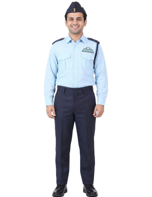 Indian Air Force Defense Pilot Uniform Kids Fancy Dress Costume - Blue