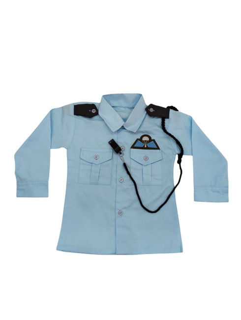 Indian Air Force Defense Pilot Uniform Kids Fancy Dress Costume - Blue