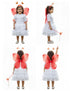 Fairy Angel with Red Wings Girls Kids Fancy Dress Costume