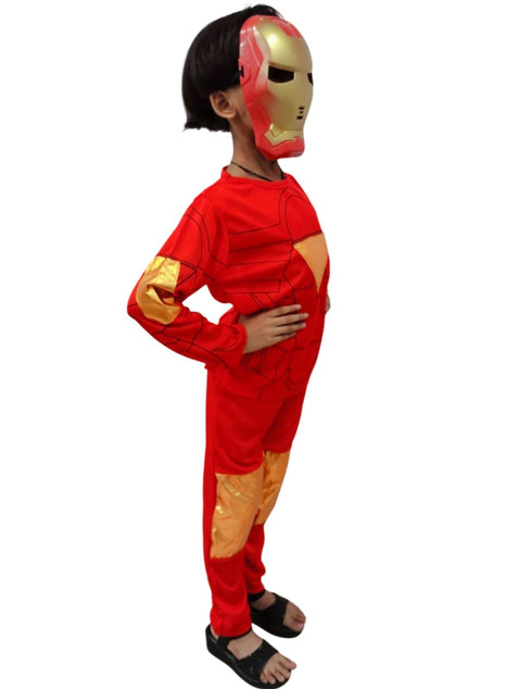 The Red Yellow Superhero Kids Fancy Dress Costume - Standard