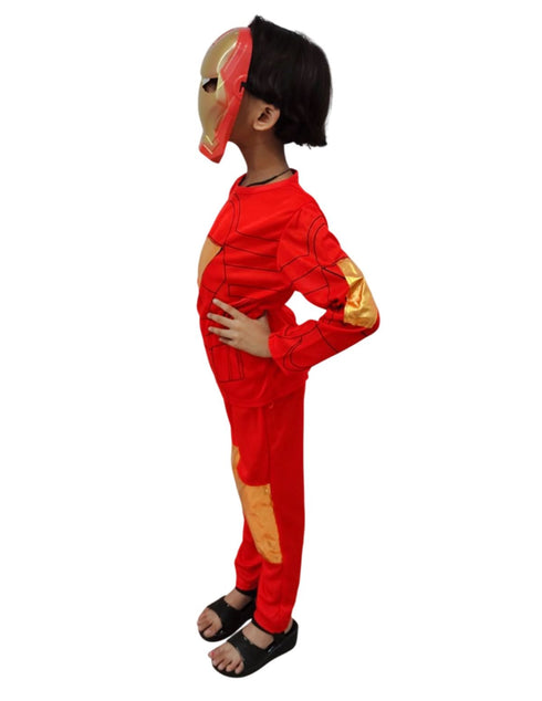 The Red Yellow Superhero Kids Fancy Dress Costume - Standard