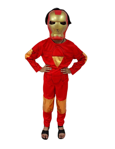 The Red Yellow Superhero Kids Fancy Dress Costume - Standard
