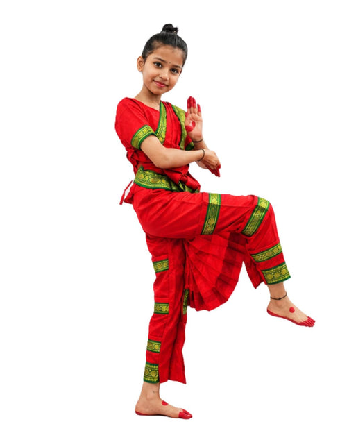 Bharatanatyam Saree Indian Classical Dance Costume for Girls | Kids & Adult Fancy Dress Costume