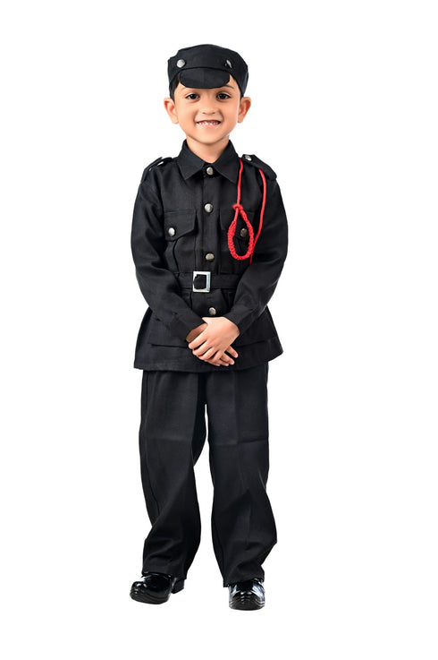 Black Commandos NSG Security Profession Fancy Dress Costume