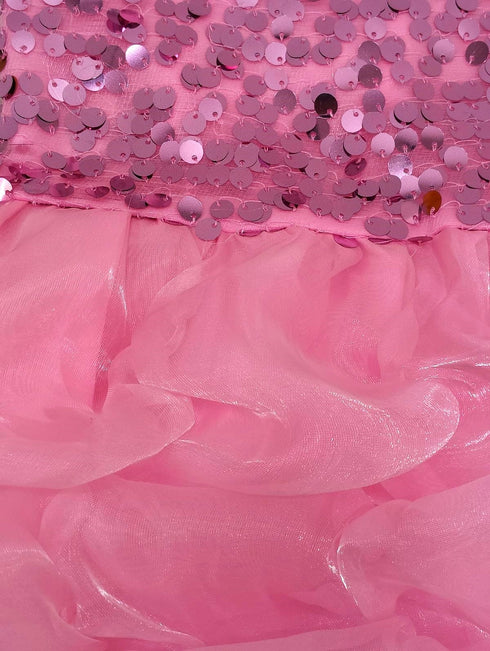 BookMyCostume Pink Balloon Frock Western Dance Costume Dress for Girls Kids - Premium