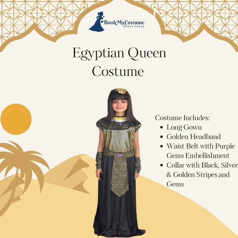 BookMyCostume Egyptian Queen of the Nile Cleopatra International World Costume | Imported