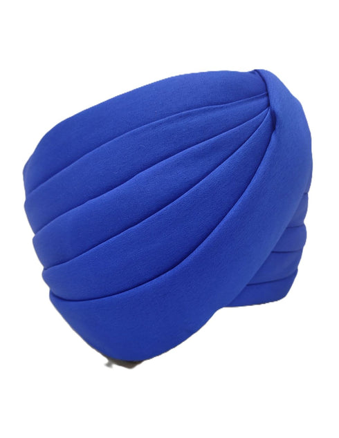 Blue Punjabi Pagdi Sardar Ji Indian Traditional Turban Costume Accessory for Boys and Men 8-14 Years
