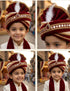 Maroon Indian Dulha Pagdi Indian Wedding Turban for Kids 2-11 Years