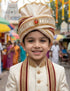 Beige Indian Dulha Pagdi Indian Wedding Turban for Kids & Adults