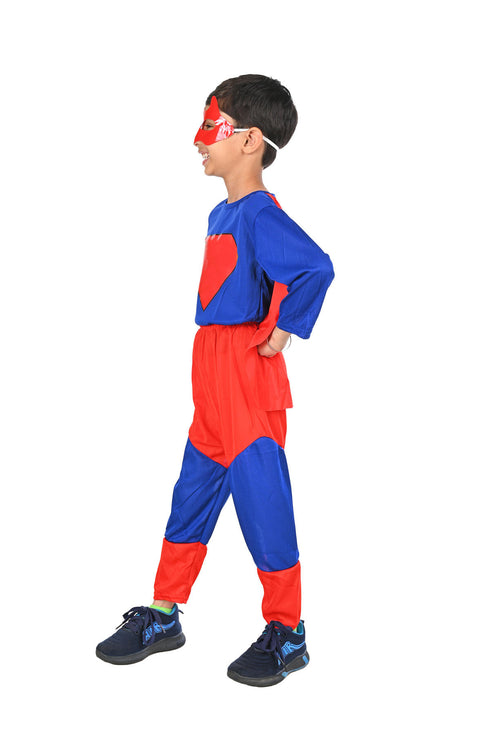 Supreme Man Superhero American Comic Character Kids Fancy Dress Costume - Standard