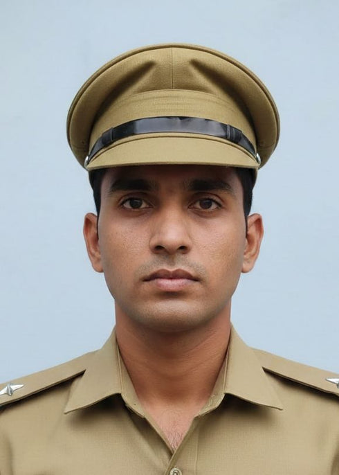 Police Inspector Commissioner Khakhi Cap for Boys and Men