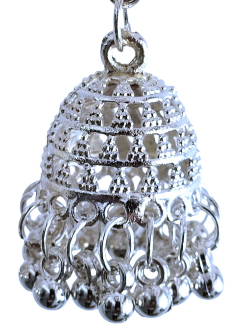 Elegant Silver Jhumkas Earrings Jewellery - Indian Regional Fancy Dress Costume Accessory for Girls