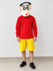 Red & Yellow Playful & Naughty Boy Cartoon Character Kids Fancy Dress Costume