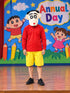 Red & Yellow Playful & Naughty Boy Cartoon Character Kids Fancy Dress Costume