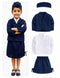 Airline Air Hostess Kids Fancy Dress Costume for Girls - Blue