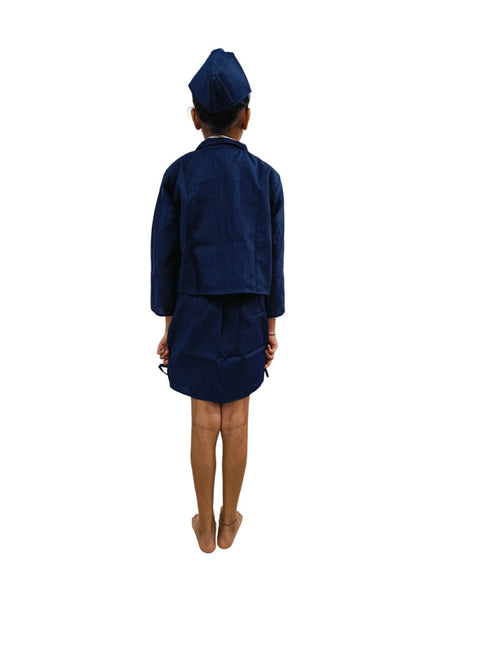 BookMyCostume Airline Air Hostess Kids Fancy Dress Costume for Girls - Blue