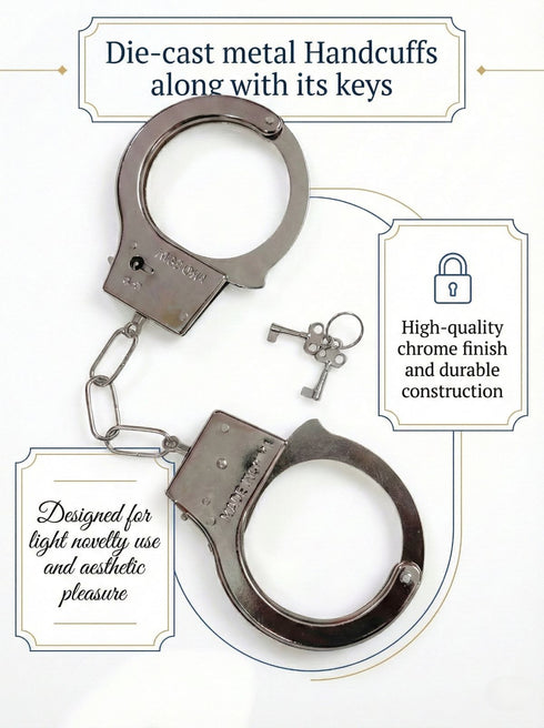 Prisoner Handcuffs Light Metal Hathkadi Working Lock & Parts Fancy Dress Costume Accessory