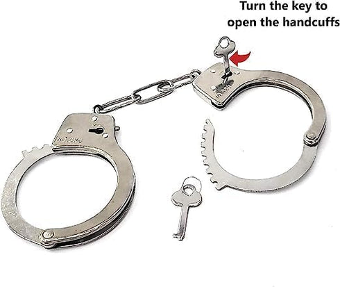 Prisoner Handcuffs Light Metal Hathkadi Working Lock & Parts Fancy Dress Costume Accessory