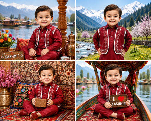 Kashmiri Pathani suit Indian State Fancy Dress Costume for Boys