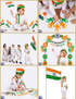 Tricolor Turban and Stole with Dhoti Kurta Indian Patriotic Independence Day Kids Fancy Dress Costume