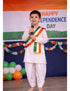 White Dhoti Kurta with Tricolour Stole Indian Patriotic Independence Day Kids Fancy Dress Costume