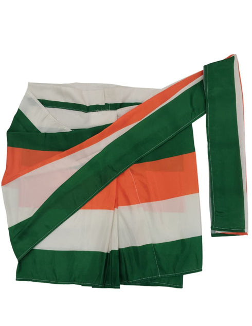BookMyCostume Tricolour Saree Indian Patriotic Independence Day for Girls Fancy Dress Costume