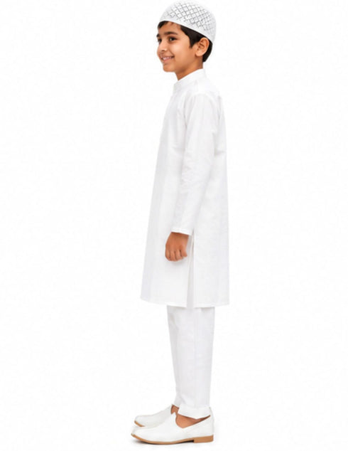 Muslim Boy White Kurta Pyjama & Cap Indian State Fancy Dress Costume for Boys Kids & Adults