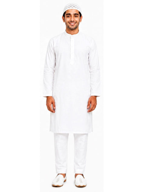 Muslim Boy White Kurta Pyjama & Cap Indian State Fancy Dress Costume for Boys Kids & Adults