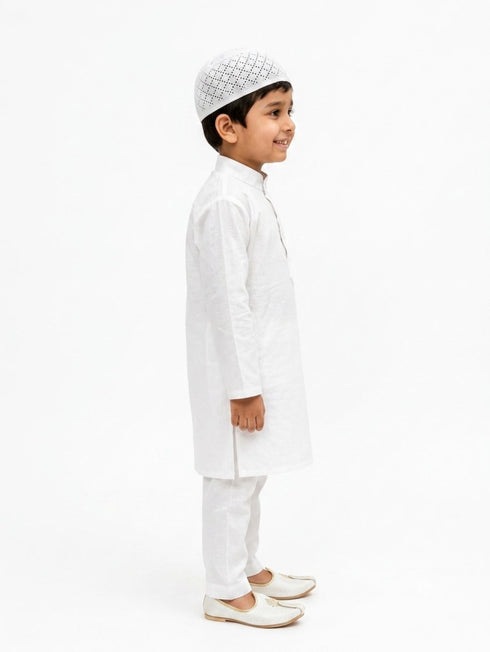 Muslim Boy White Kurta Pyjama & Cap Indian State Fancy Dress Costume for Boys Kids & Adults