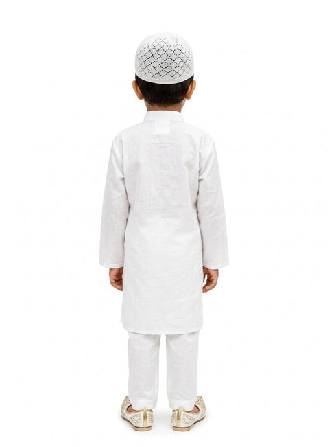 Muslim Boy White Kurta Pyjama & Cap Indian State Fancy Dress Costume for Boys Kids & Adults