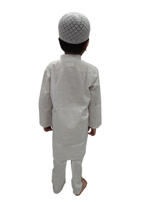 BookMyCostume Muslim Boy White Kurta Pyjama & Cap Indian State Fancy Dress Costume for Boys Kids & Adults