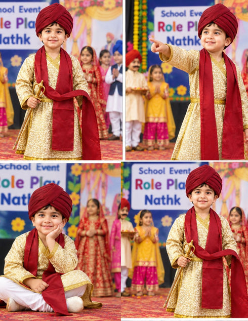 Sikh Wedding Punjabi Dulha Groom With Turban Kids & Adult Fancy Dress Costume