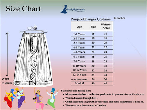 BookMyCostume Punjabi Bhangra Baisakhi Folk Dance Costume for Boys and Men | Yellow & Red