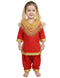 Punjabi Giddha Baisakhi Folk Dance Costume for Girls and Females | Golden & Red | Without Jewellery