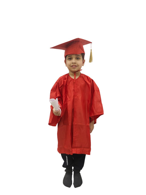 BookMyCostume Red Graduate Scholar Graduation Day Gown Kids & Adults Fancy Dress Costume