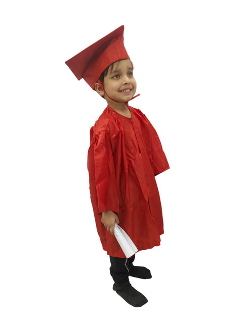BookMyCostume Red Graduate Scholar Graduation Day Gown Kids & Adults Fancy Dress Costume