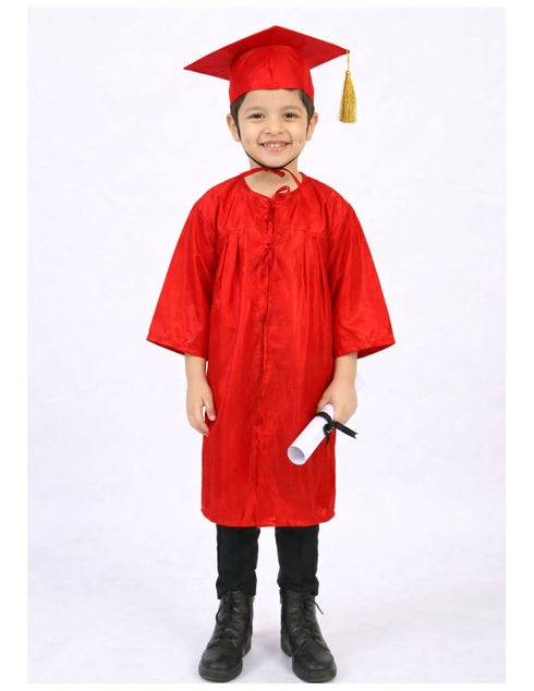Red Graduate Scholar Graduation Day Gown Kids & Adults Fancy Dress Costume
