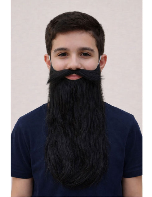 Black Beard and Moustache Young Man Kids & Adults Fancy Dress Costume Accessory