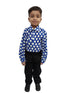 BookMyCostume Blue Polka Dots Shirt & Black Pant | Retro Theme Kids Fancy Dress Costume