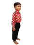 Red Polka Dots Shirt & Black Pant | Retro Theme Kids Fancy Dress Costume