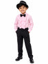Ballroom Western Dance Pink Frill Shirt Black Pant Hat & Bow Set Kids and Adult Fancy Dress Costume