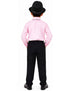 Ballroom Western Dance Pink Frill Shirt Black Pant Hat & Bow Set Kids and Adult Fancy Dress Costume