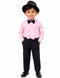 Ballroom Western Dance Pink Frill Shirt Black Pant Hat & Bow Set Kids and Adult Fancy Dress Costume