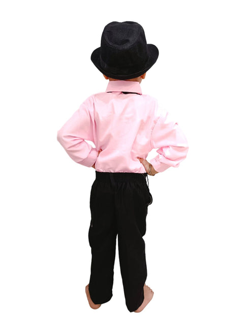 Ballroom Western Dance Pink Frill Shirt Black Pant Hat & Bow Set Kids and Adult Fancy Dress Costume