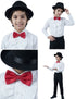 Ballroom Western Dance White Frill Shirt Black Pant Hat & Bow Set Kids Fancy Dress Costume