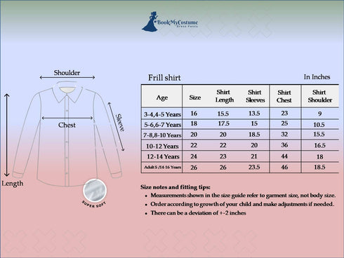 BookMyCostume Yellow Frills Shirt Kids Fancy Dress Costume