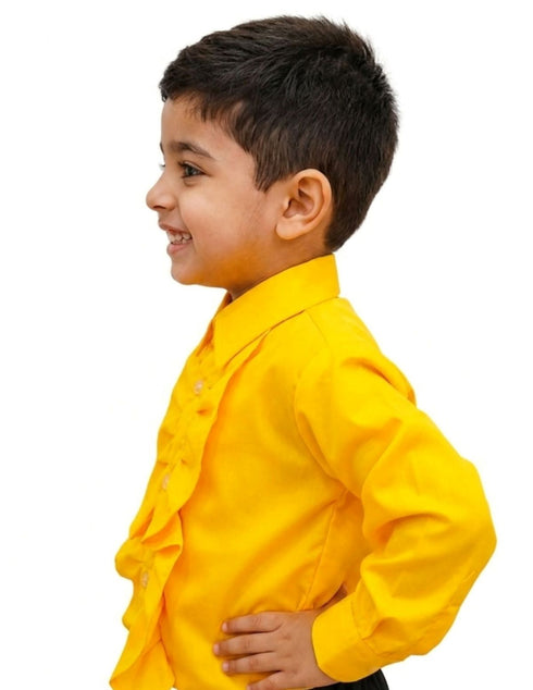 Yellow Frills Shirt Kids Fancy Dress Costume
