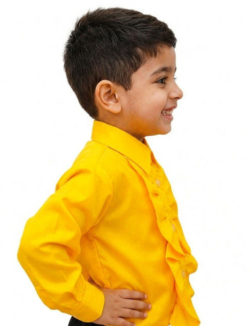 Yellow Frills Shirt Kids Fancy Dress Costume
